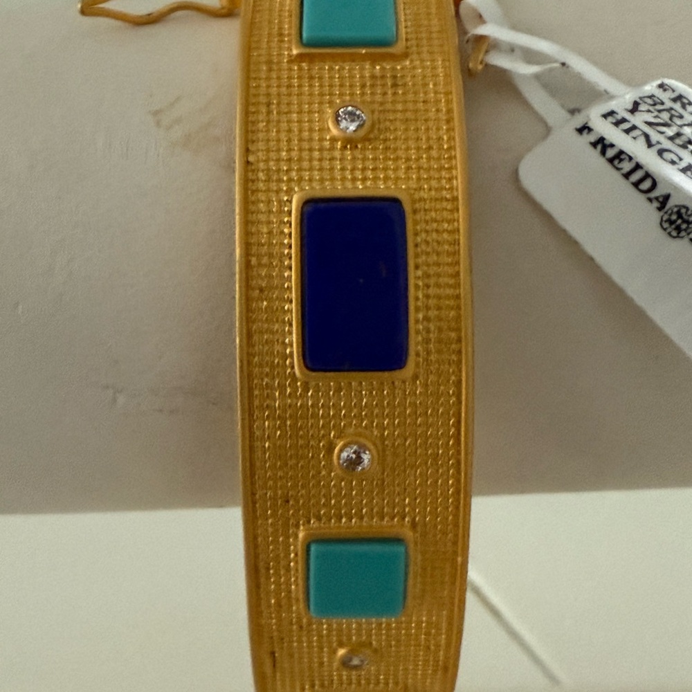 Freida Rothman Gold Bracelet with Blue and Turquoise Accents - Picture 4 of 7